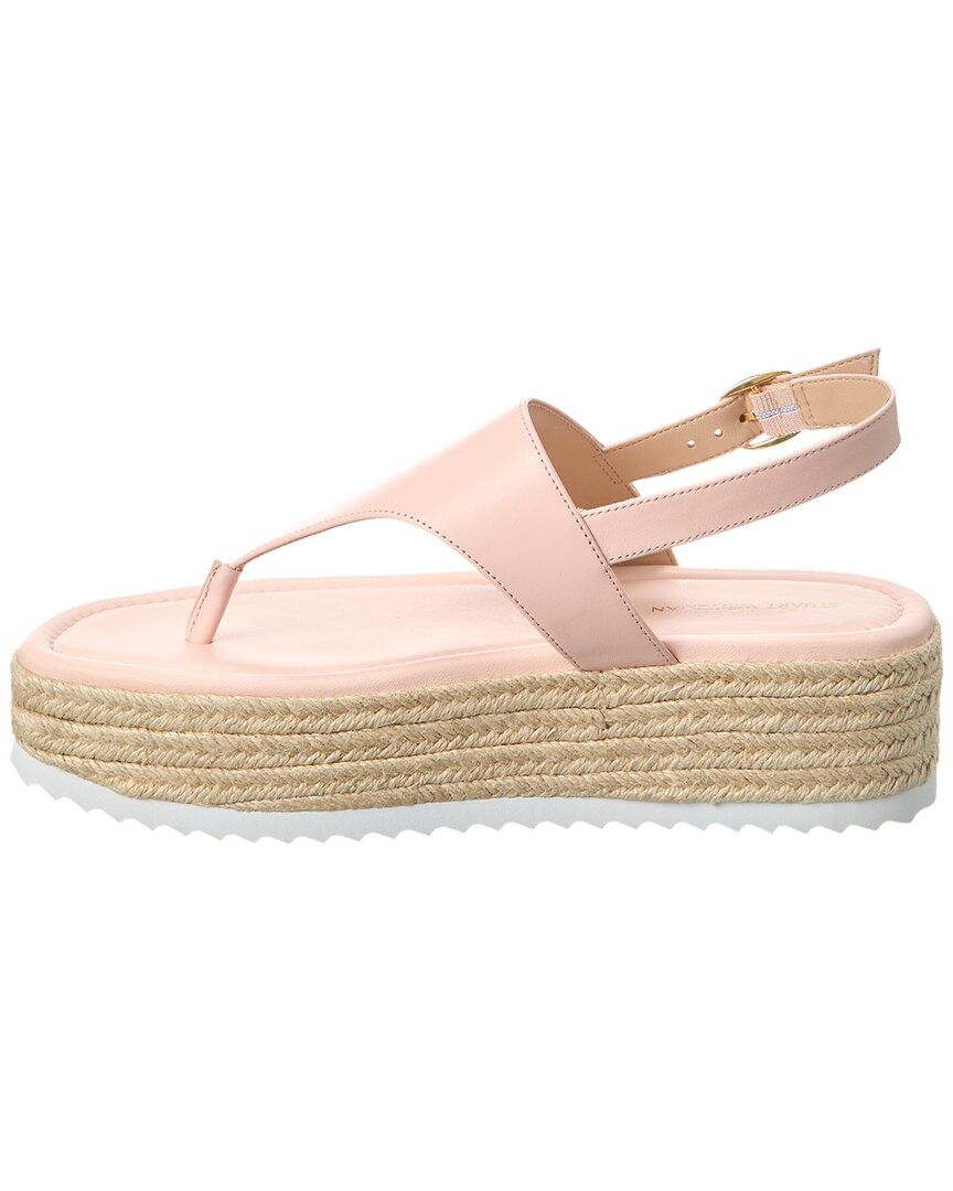 Сандалии Stuart Weitzman Mel Leather Espadrille Flatform, розовый — фото 2