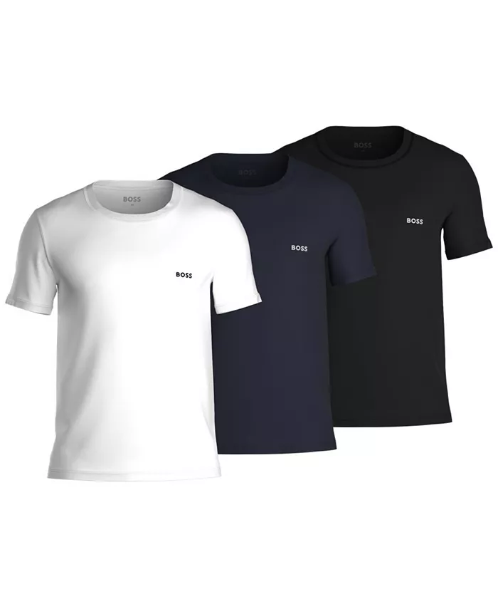 

BOSS by Hugo Boss Мужские хлопковые футболки с классическим логотипом, 3 штуки, мультиколор