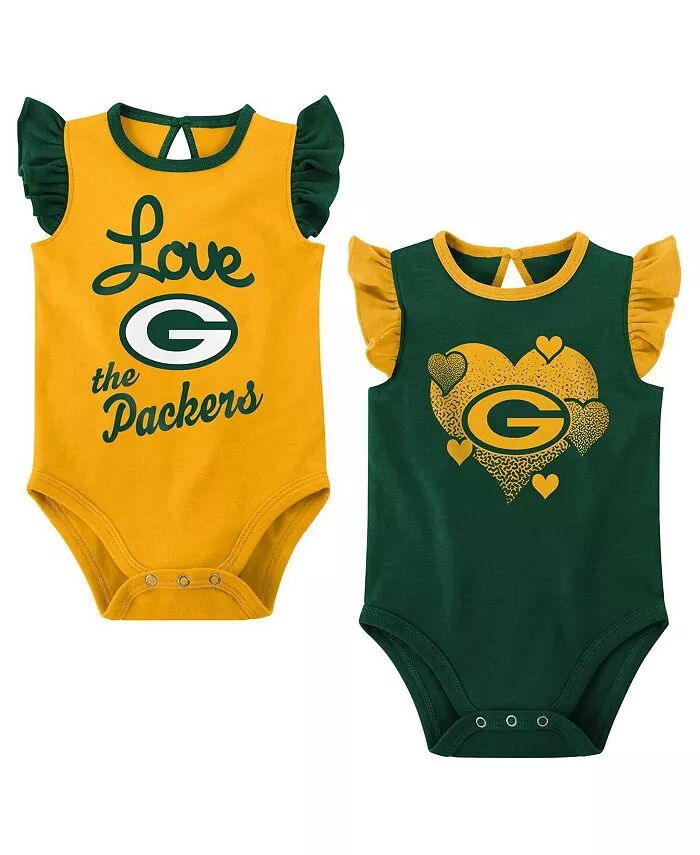 

Комплект из 2 боди для девочек, зеленый, золотой, Green Bay Packers Spread the Love Outerstuff