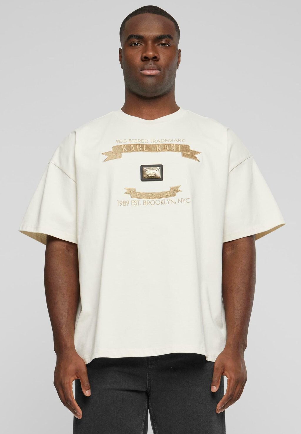 

Футболка с принтом Plate Boxy Karl Kani, цвет off white