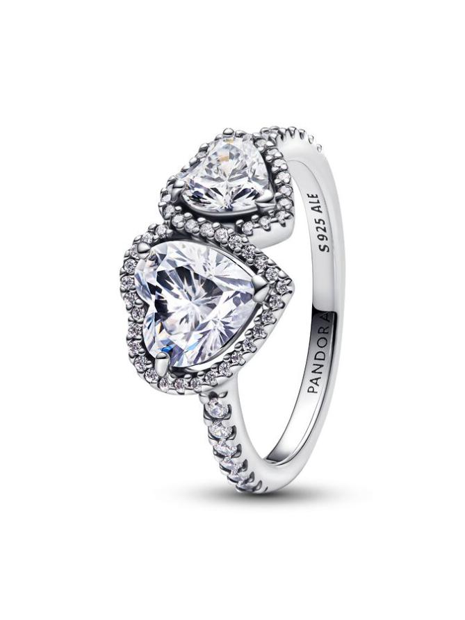 

Кольцо Pandora Sparkling Halo Hearts Ring, стерлинговое серебро