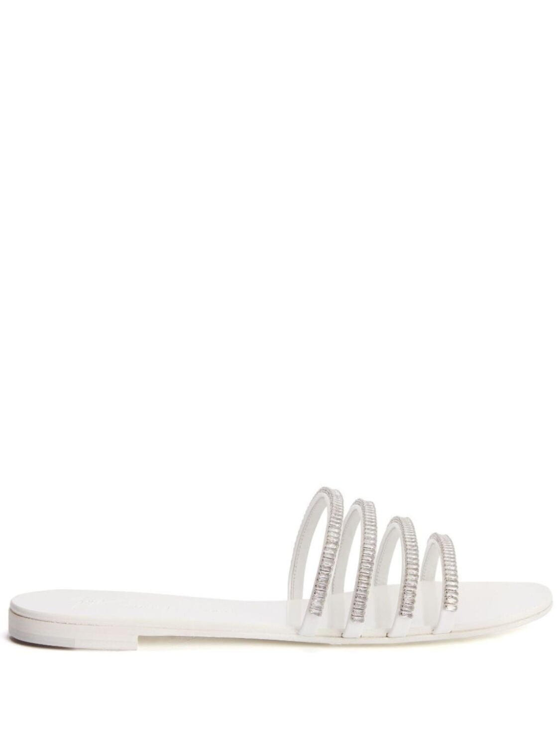 Giuseppe Zanotti шлепанцы Iride с кристаллами, белый