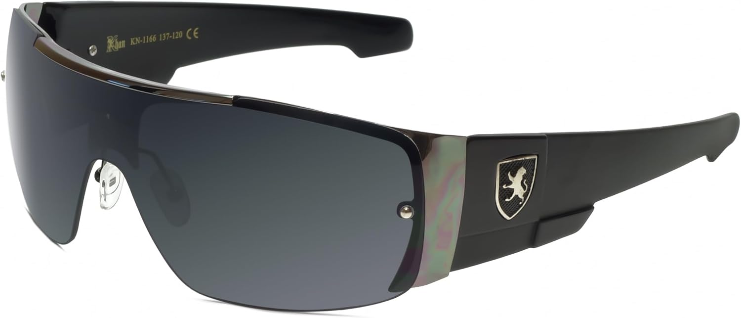 

Солнцезащитные очки Calabria KN Metal Rectangle Semi-Rimless Sunglasses Wrap Around Men Women Trendy Fashion High Contrast UV Protection Sunnies, Gunmetal Silver Gloss Black