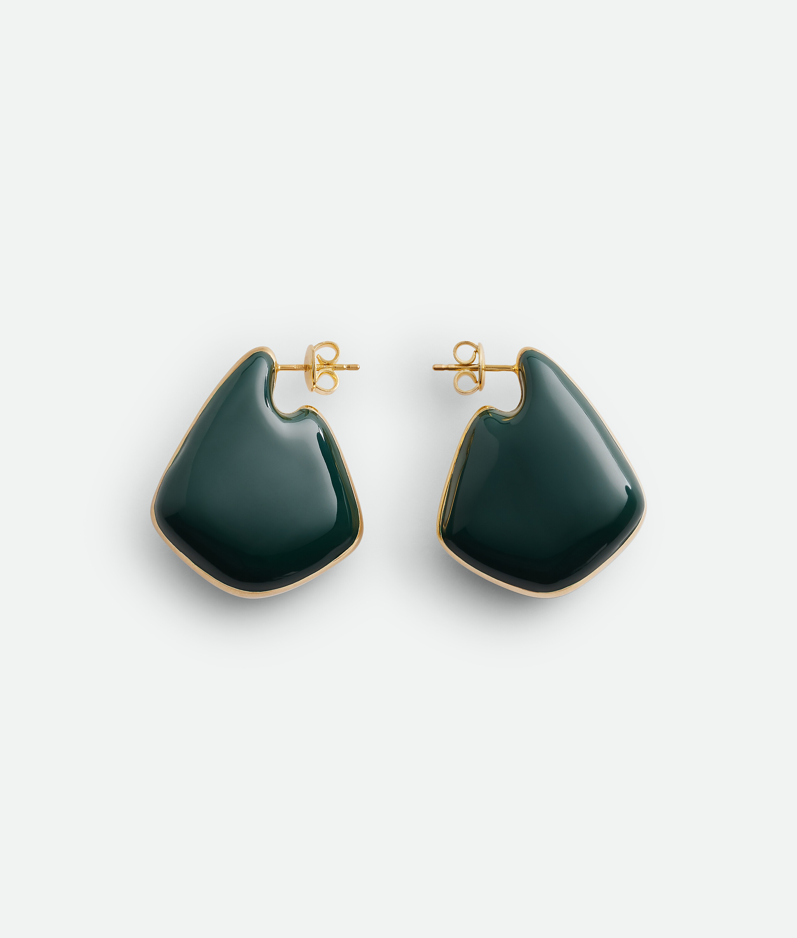 

Small fin earrings BOTTEGA VENETA, темно-зеленый/белый