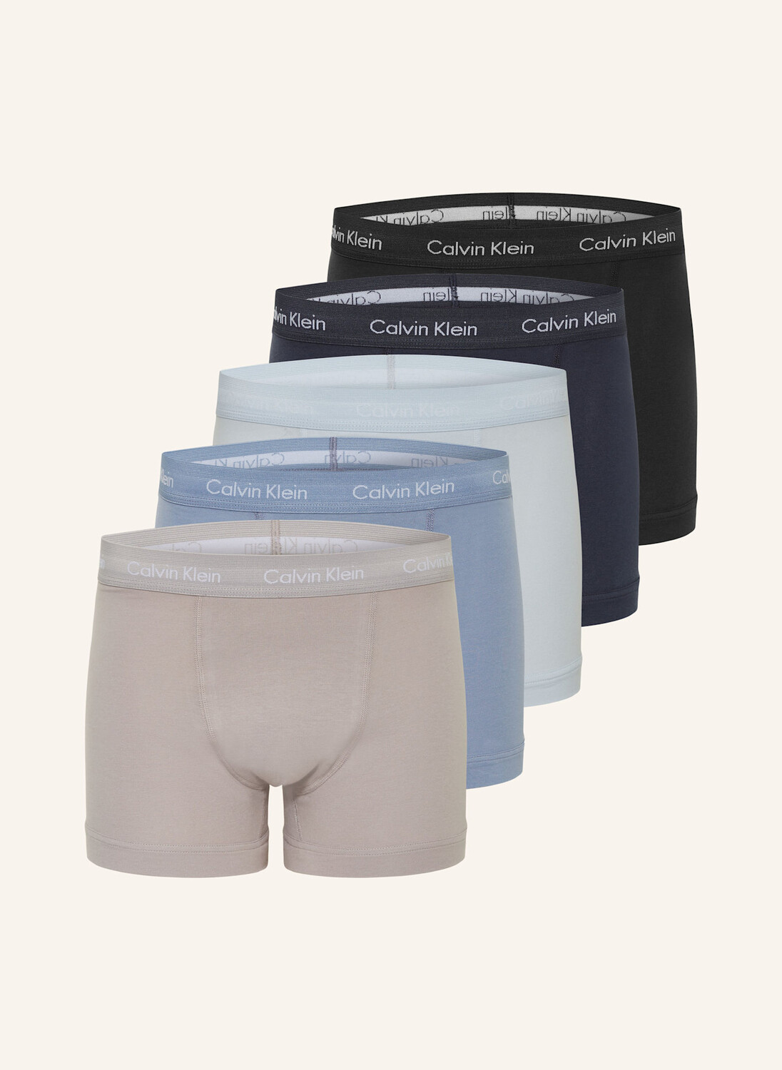 

Набор из 5 боксеров из хлопка стрейч. Calvin Klein, серый