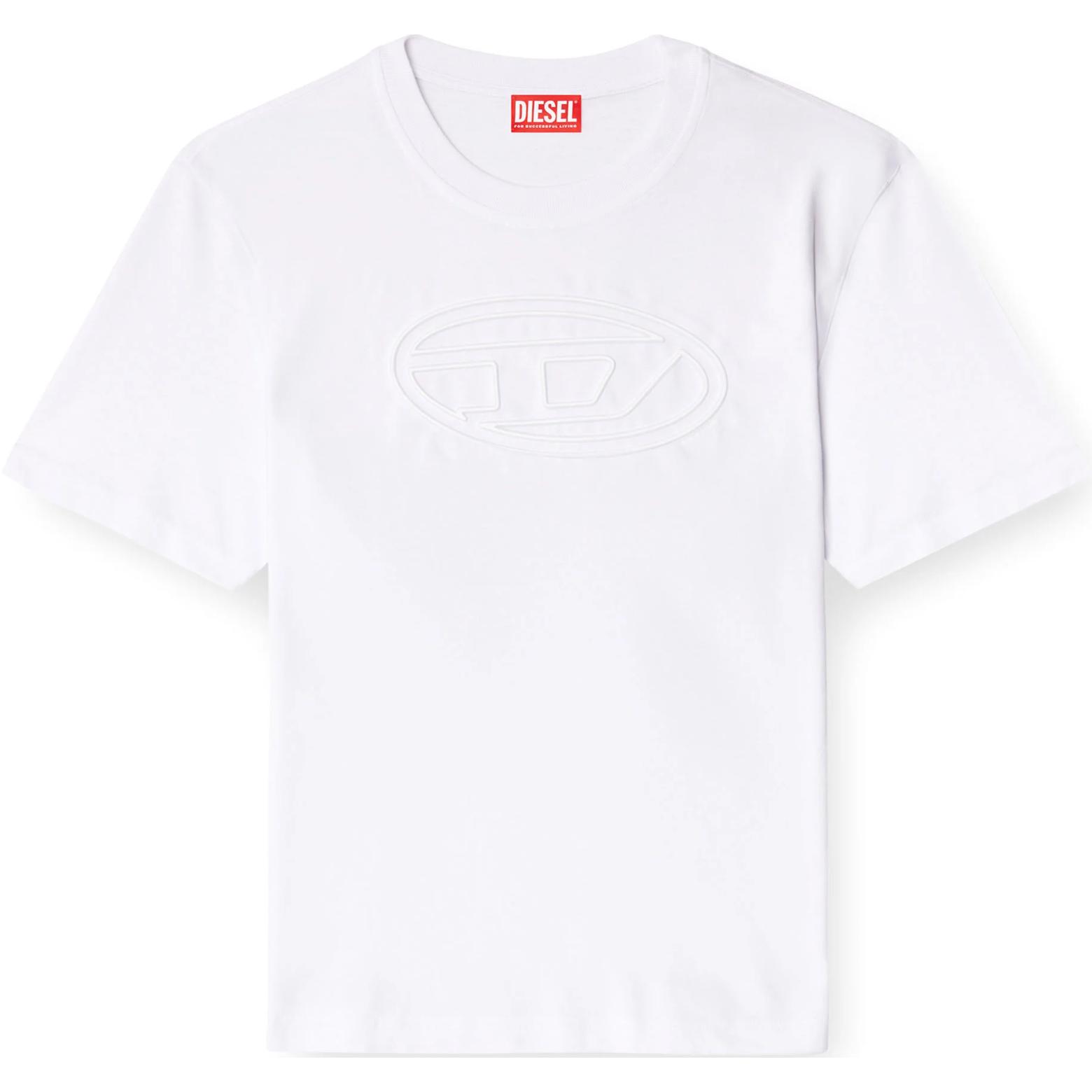 

Футболка D Adjust Bigoval с тиснением овал D DIESEL, белая