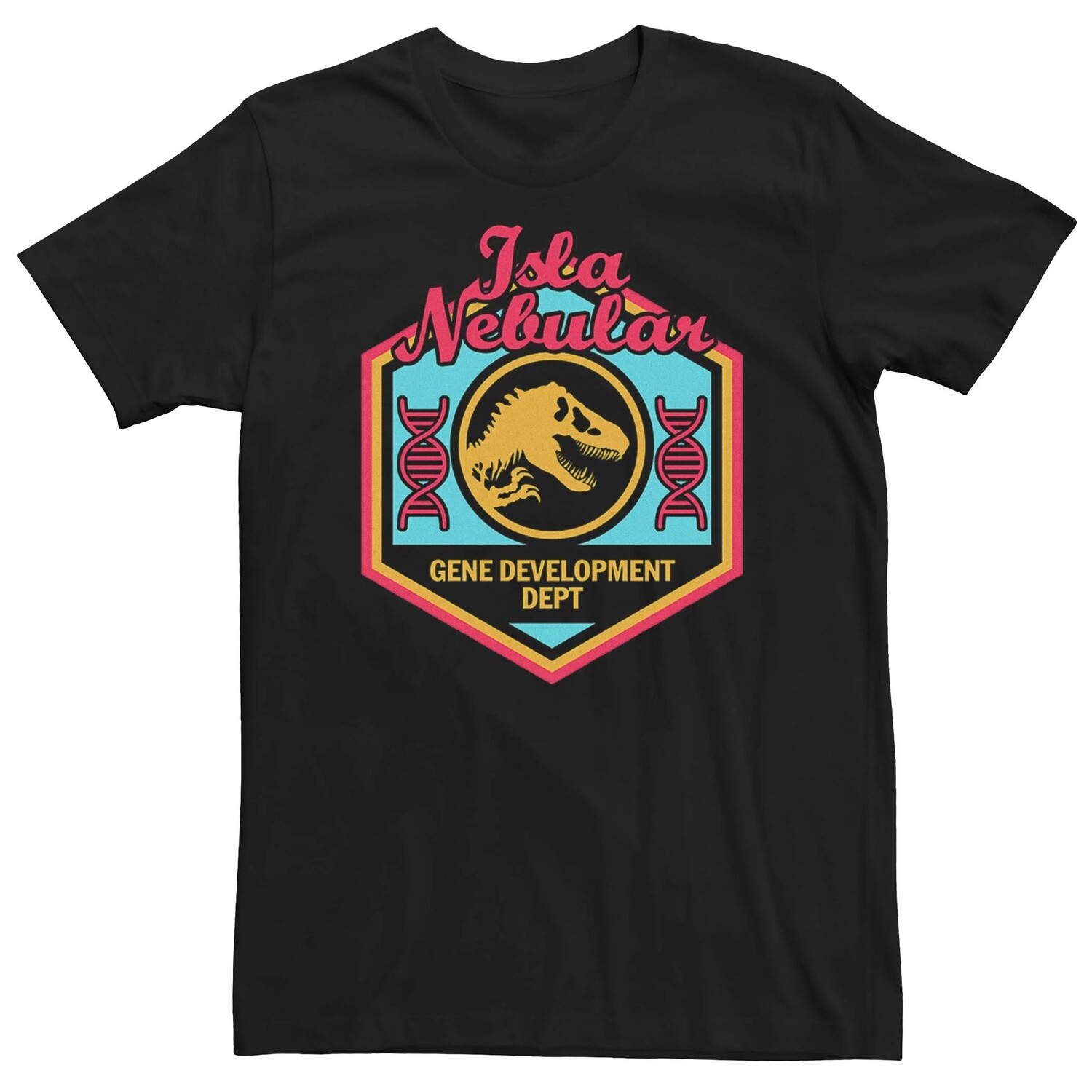 

Мужская футболка Jurassic World Isla Nebular Gene Dept. Badge Licensed Character