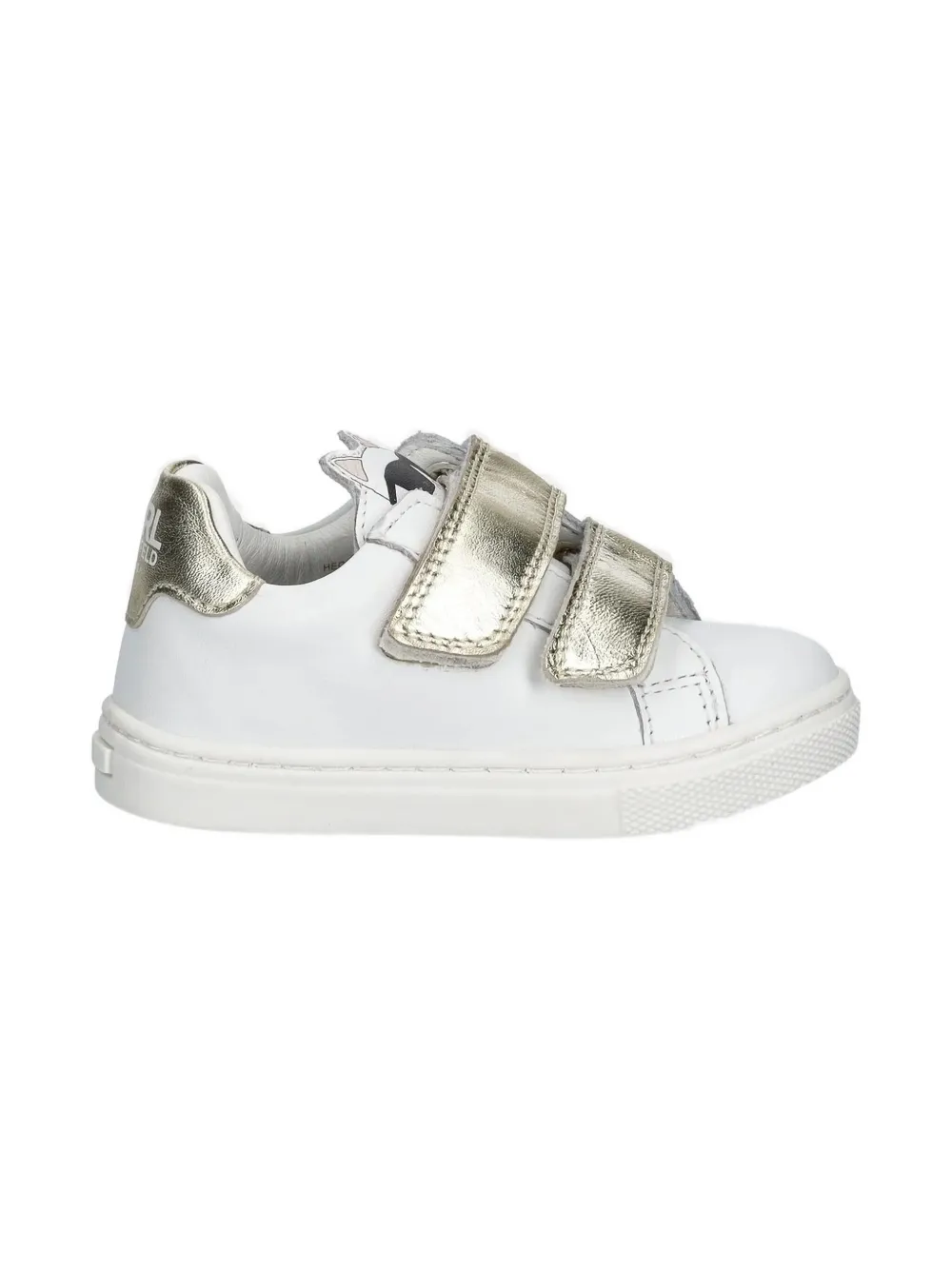 

Кожаные кроссовки с металлическим ремешком KARL LAGERFELD KIDS, белый