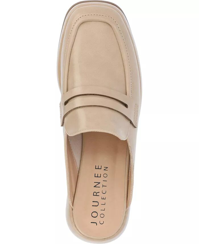 Женские мюли-лоферы Antonina Platform Journee Collection, коричневый/бежевый — фото 4