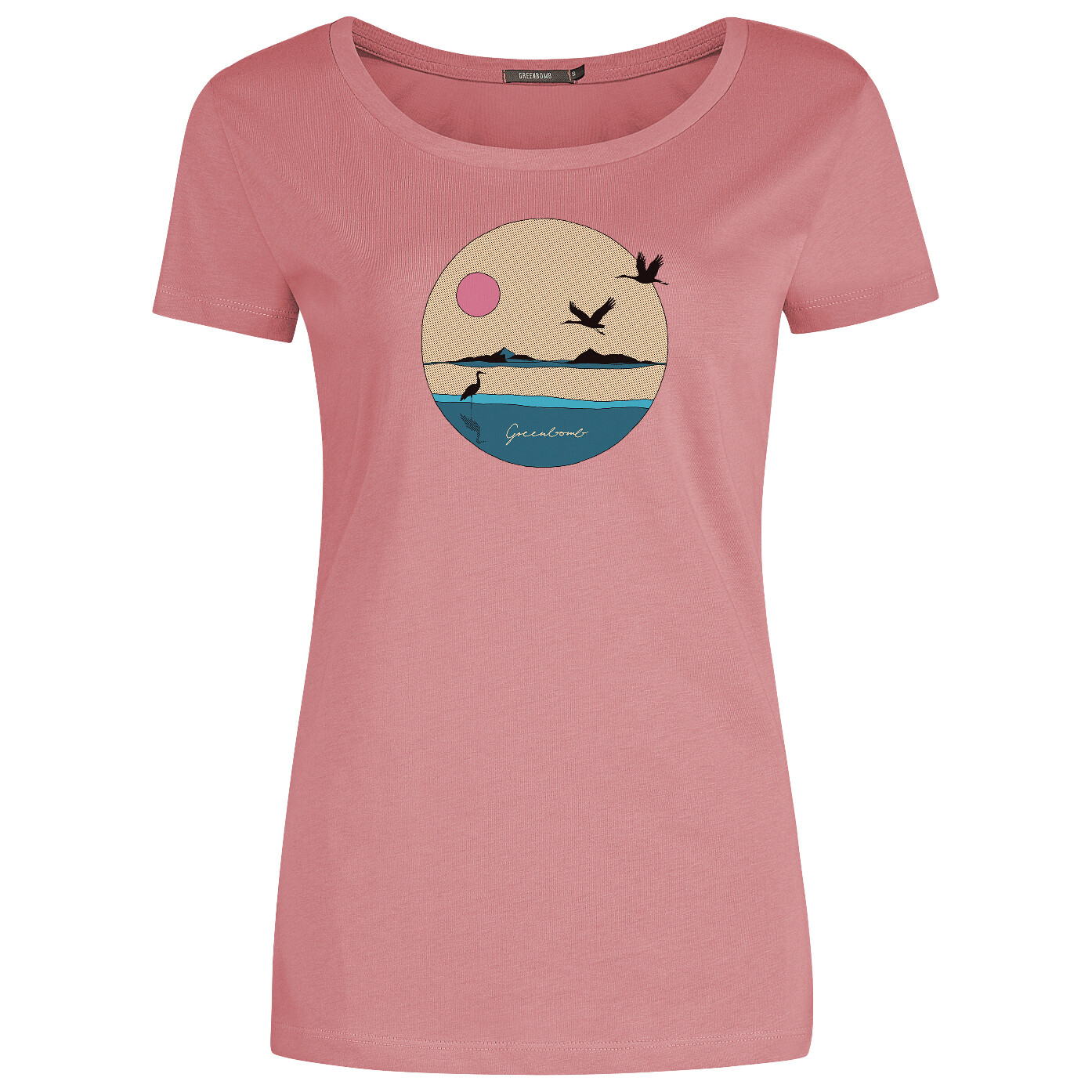 

Футболка Greenbomb Nature Sun Cranes Loves T-Shirt Cotton, цвет Old Rose