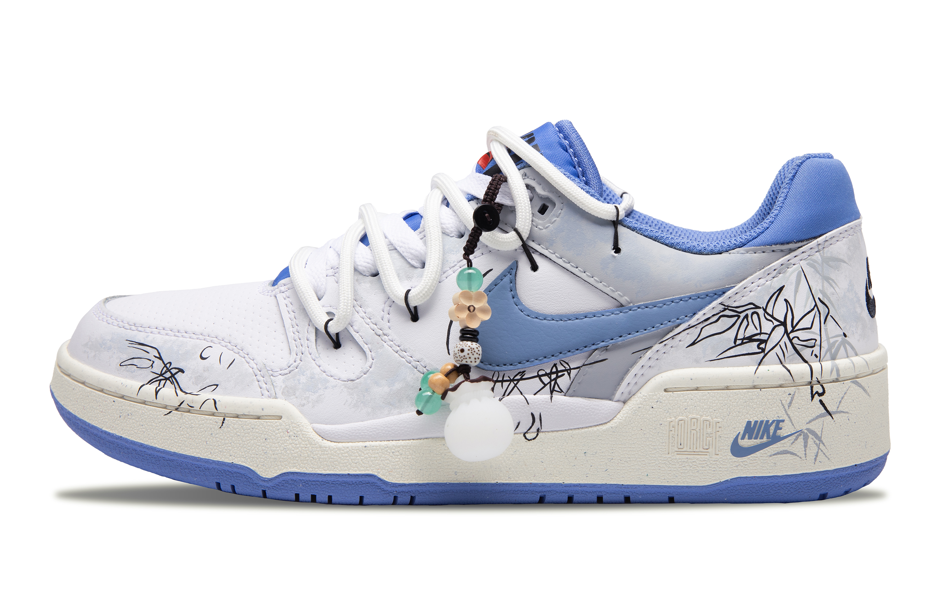 

Nike Кроссовки для скейтбординга Full Force Bamboo Forest Evening с противоскользящим покрытием, износостойкие, мужские, серо-синие