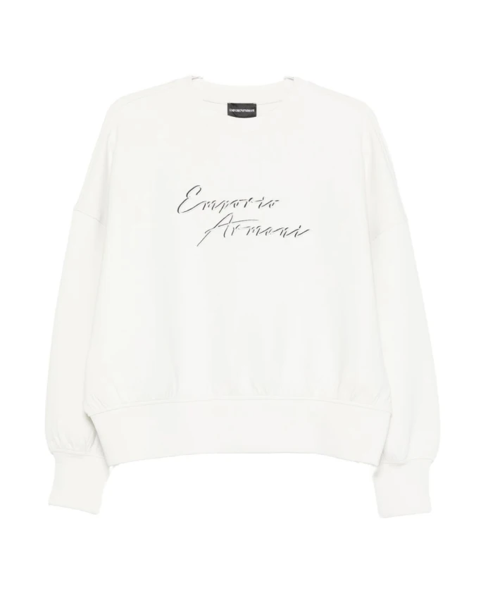 

Свитер из шелка и нейлона цвета слоновой кости Emporio Armani, бежевый