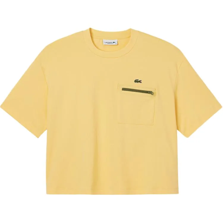 Футболка LACOSTE SS25, с рукавом дроп-шолдер, желтый
