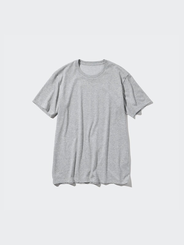 

Футболка с круглым вырезом сухого цвета Uniqlo, серый