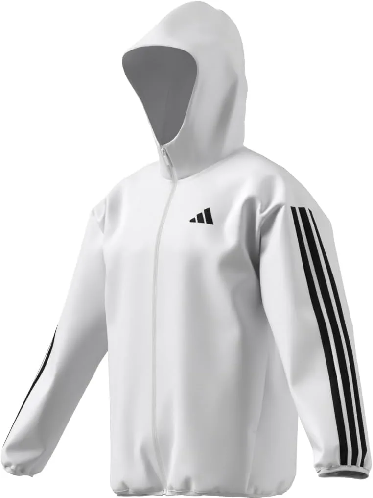 Мужская ветровка Adidas Essentials с тремя полосками, белый/черный — фото 3