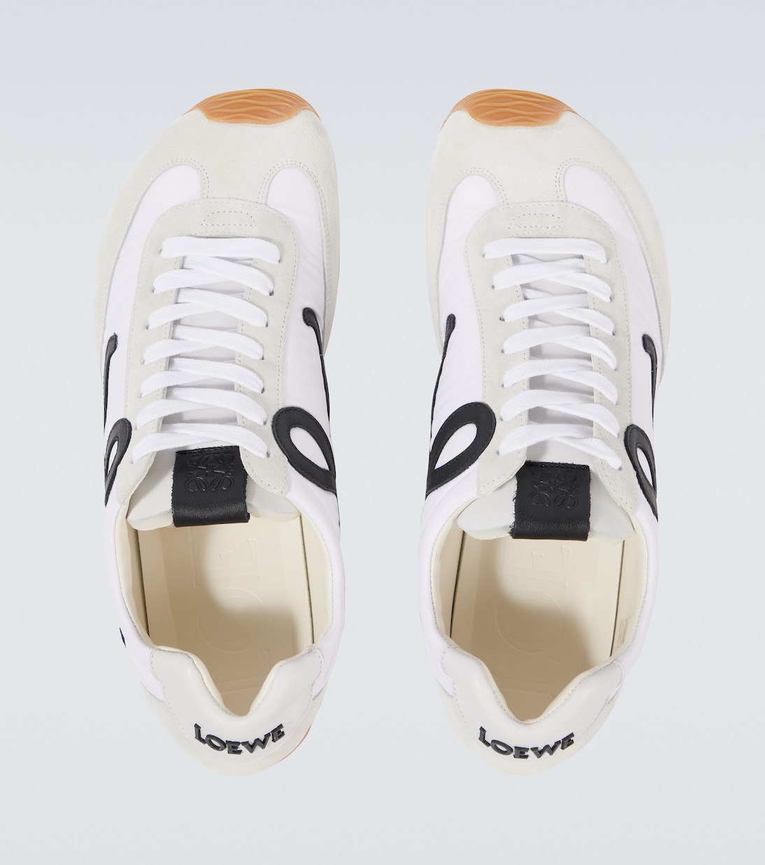 Балетные кроссовки Runner 2.0 с замшевыми вставками Loewe, White/ Black — фото 4