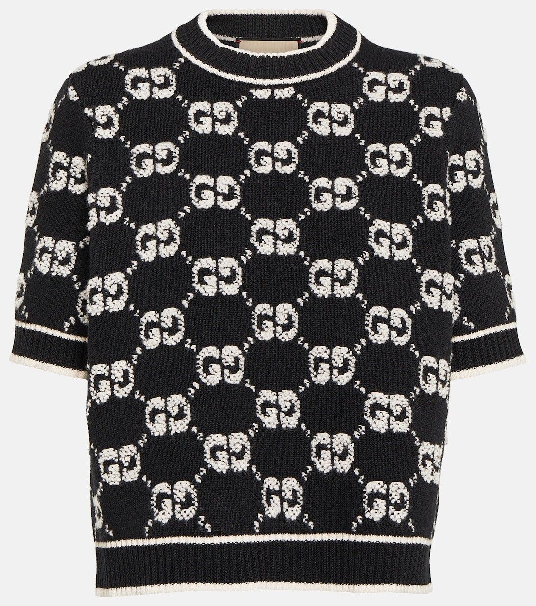 

Топ букле из жаккардовой шерсти gg Gucci, черный