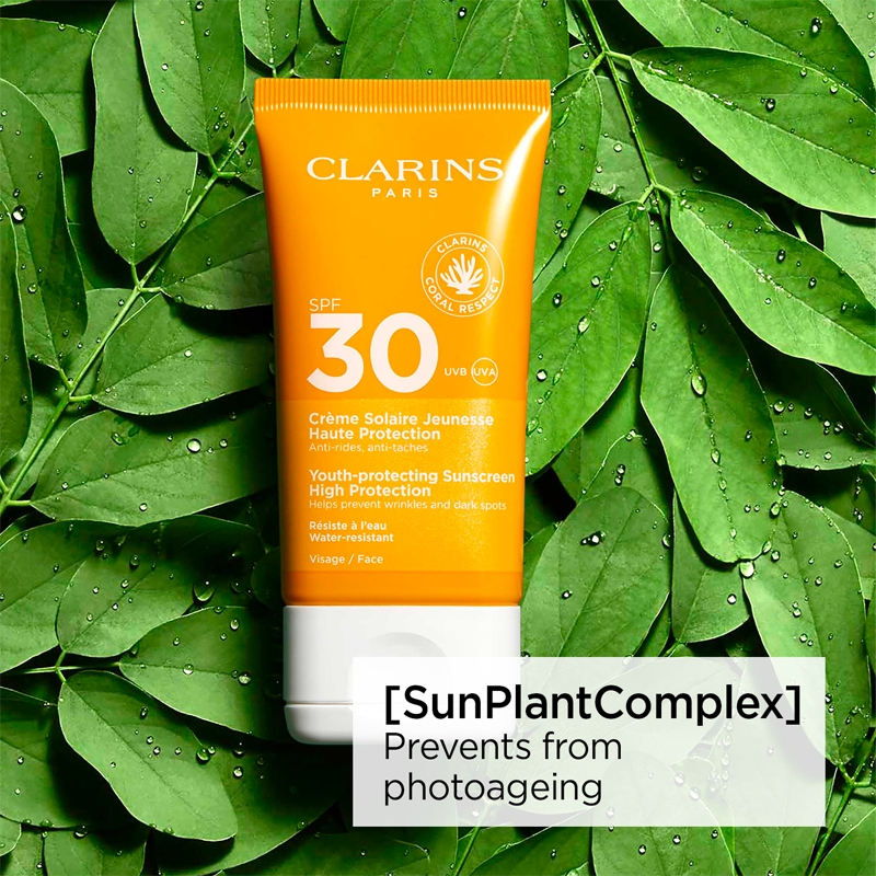 Солнцезащитный крем для лица Youth-Protection с высокой степенью защиты SPF 30 Clarins, 50 мл — фото 3