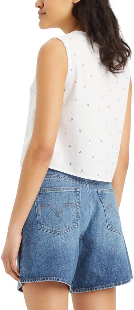 Женская рубашка без рукавов Levi's Lorelai на пуговицах, Anthea Floral Bright White — фото 2