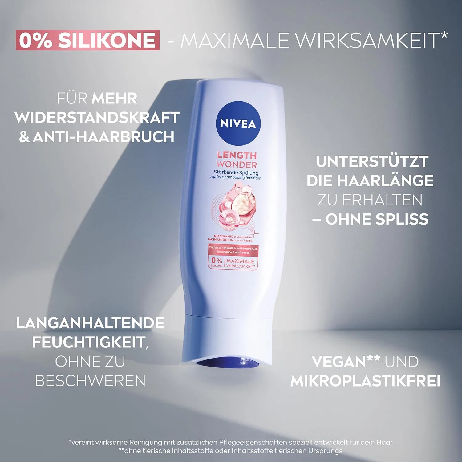 Укрепляющий кондиционер NIVEA Length Wonder с ниацинамидом и маслом ши, 200 мл Nivea — фото 3