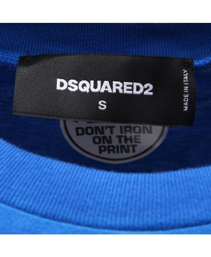 Футболка из окрашенного хлопка, произведена в Италии. Dsquared2, синий — фото 4