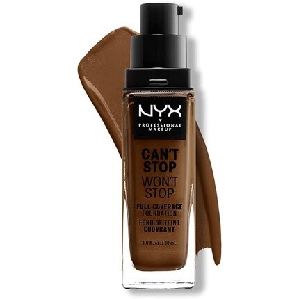 

NYX Professional Makeup Can't Stop Won't Stop Тональный крем с полным покрытием Vegan Formula Водостойкий матовый финиш 22,3 Орех 30 мл