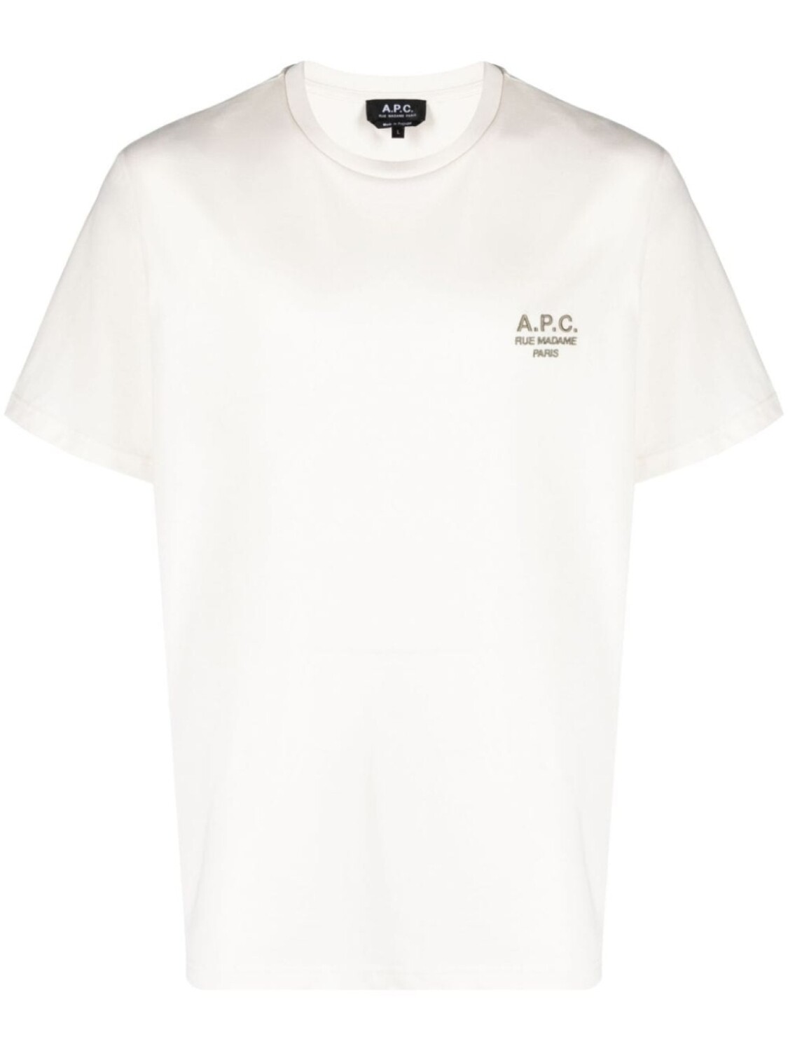 

A.P.C. футболка с вышитым логотипом, нейтральный цвет
