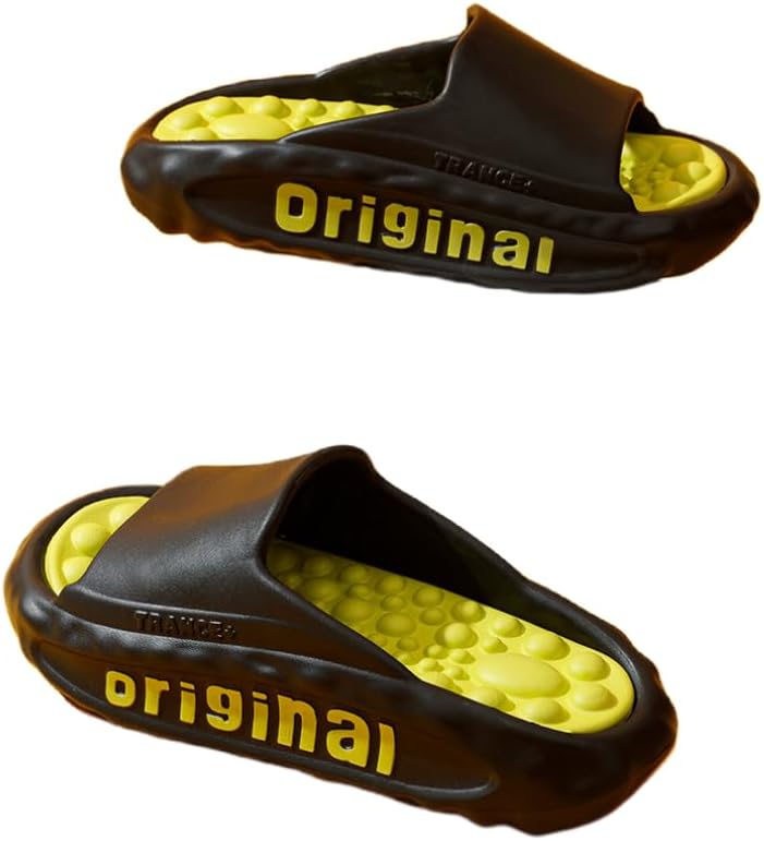 

Модные массажные тапочки-сланцы для мужчин и женщин, с открытым носком Fswinder, черный