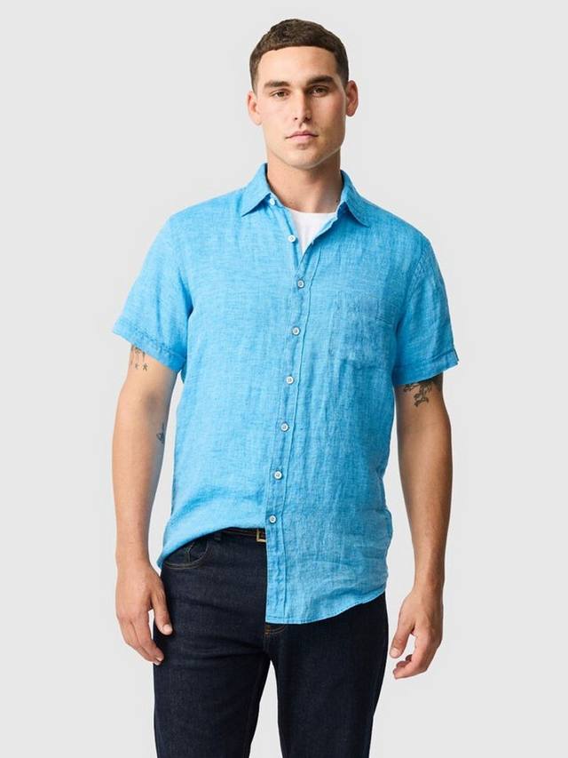 

Palm Beach Linen Slim Fit рубашка с короткими рукавами Rodd & Gunn, Cobalt