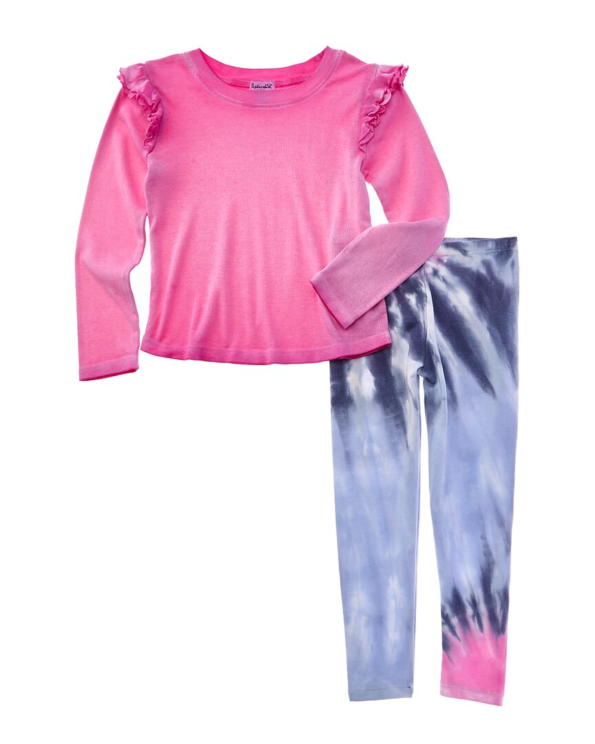 

Великолепный комплект из двух предметов: топа и леггинсов с цветочным принтом тай-дай Splendid, розовый