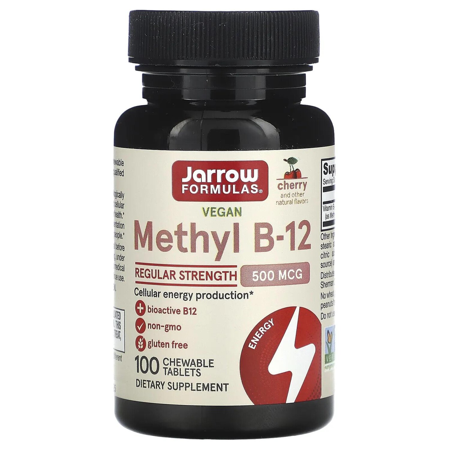 

Jarrow Formulas Метил B-12 со вкусом вишни 500 мкг 100 леденцов