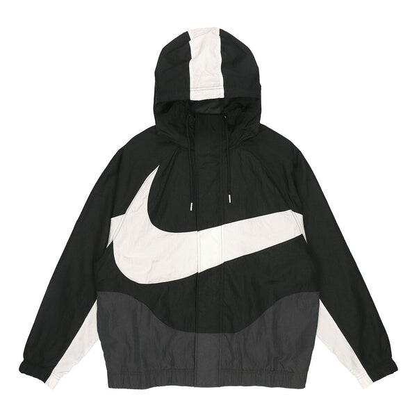 

Куртка Men's Nike Sportswear Swoosh Hooded Woven Large Logo Jacket Autumn Black, черный