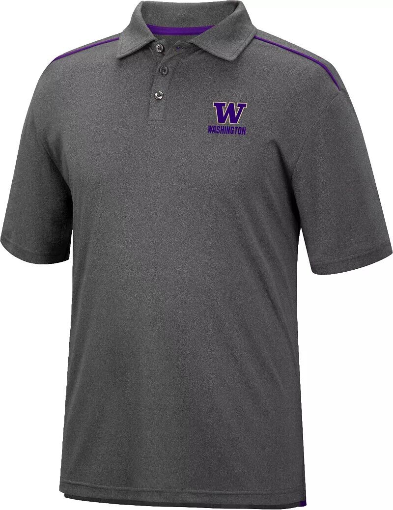 

Colosseum Мужская серая футболка-поло Washington Huskies