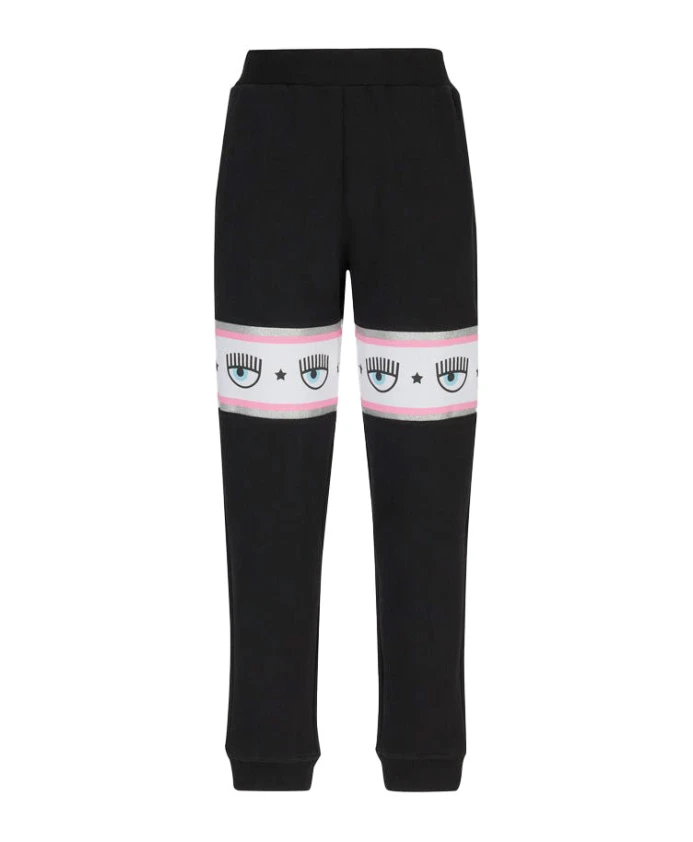 

Хлопковые спортивные брюки Maxi logomania Chiara Ferragni Collection, черный