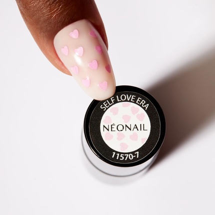 Лак для ногтей Neonail UV 7.2ml - Self Love Era - Clear with Pink Hearts — фото 2