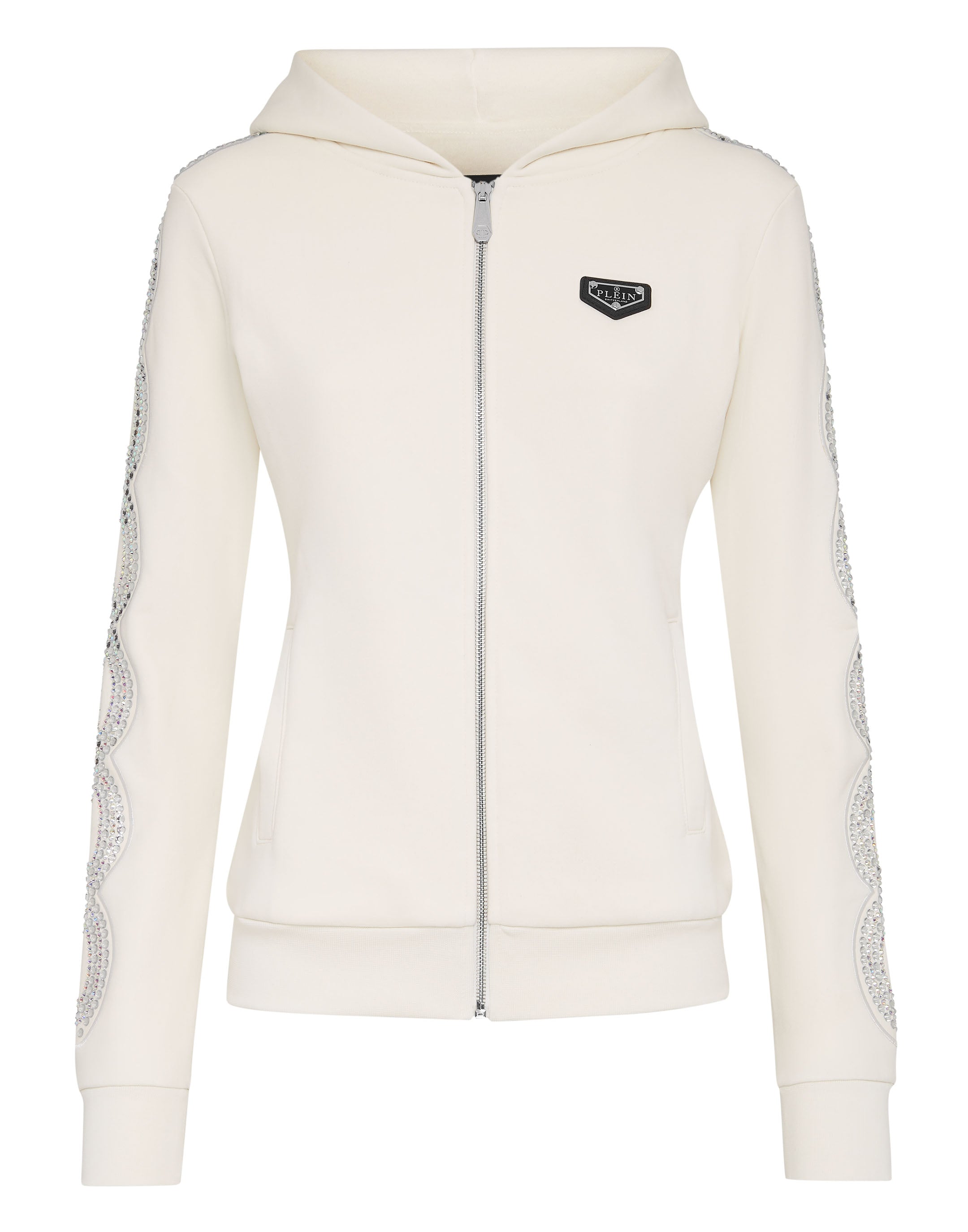 

Толстовка с капюшоном Full Zip Crystal Cable PHILIPP PLEIN, кремовый