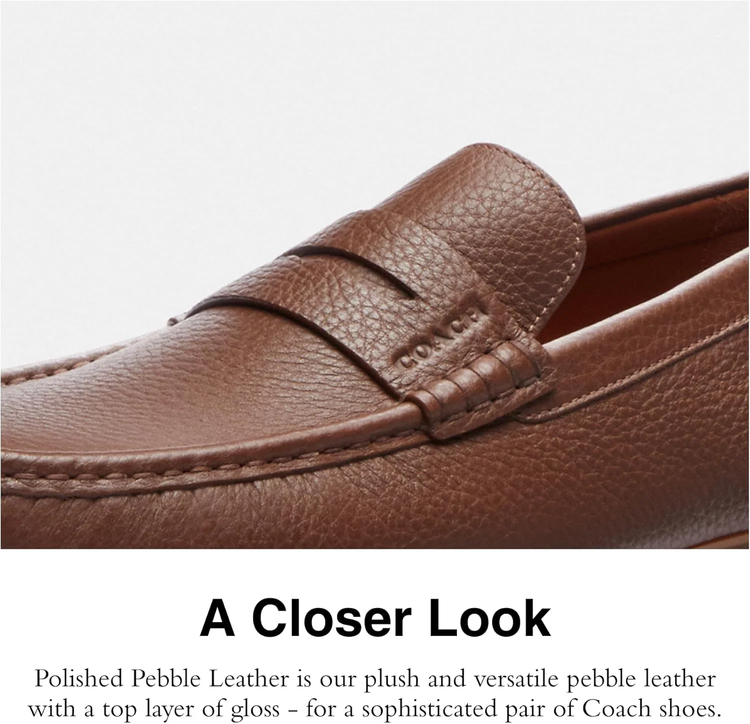 Лоферы кожаные Coach Luca, Saddle — фото 4