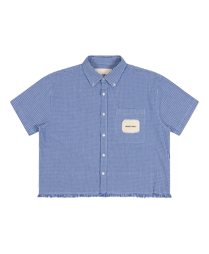 

Рваная крестьянская рубашка с короткими рукавами Bram'S Fruit, синий