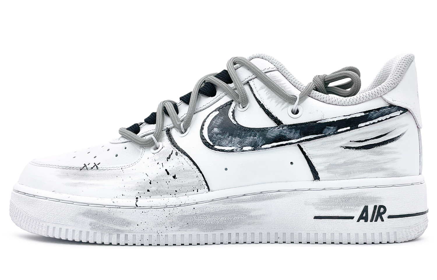 

Nike Кроссовки Air Force 1 из кожи, термостойкие, износостойкие, низкие, для скейтбординга, унисекс, черный с белыми