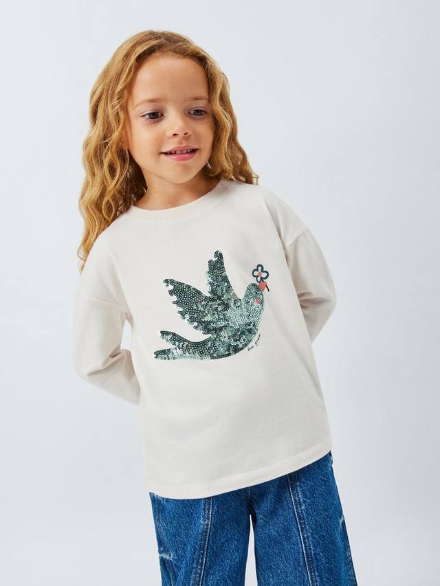 

Детский топ с длинными рукавами и пайетками John Lewis, Multi