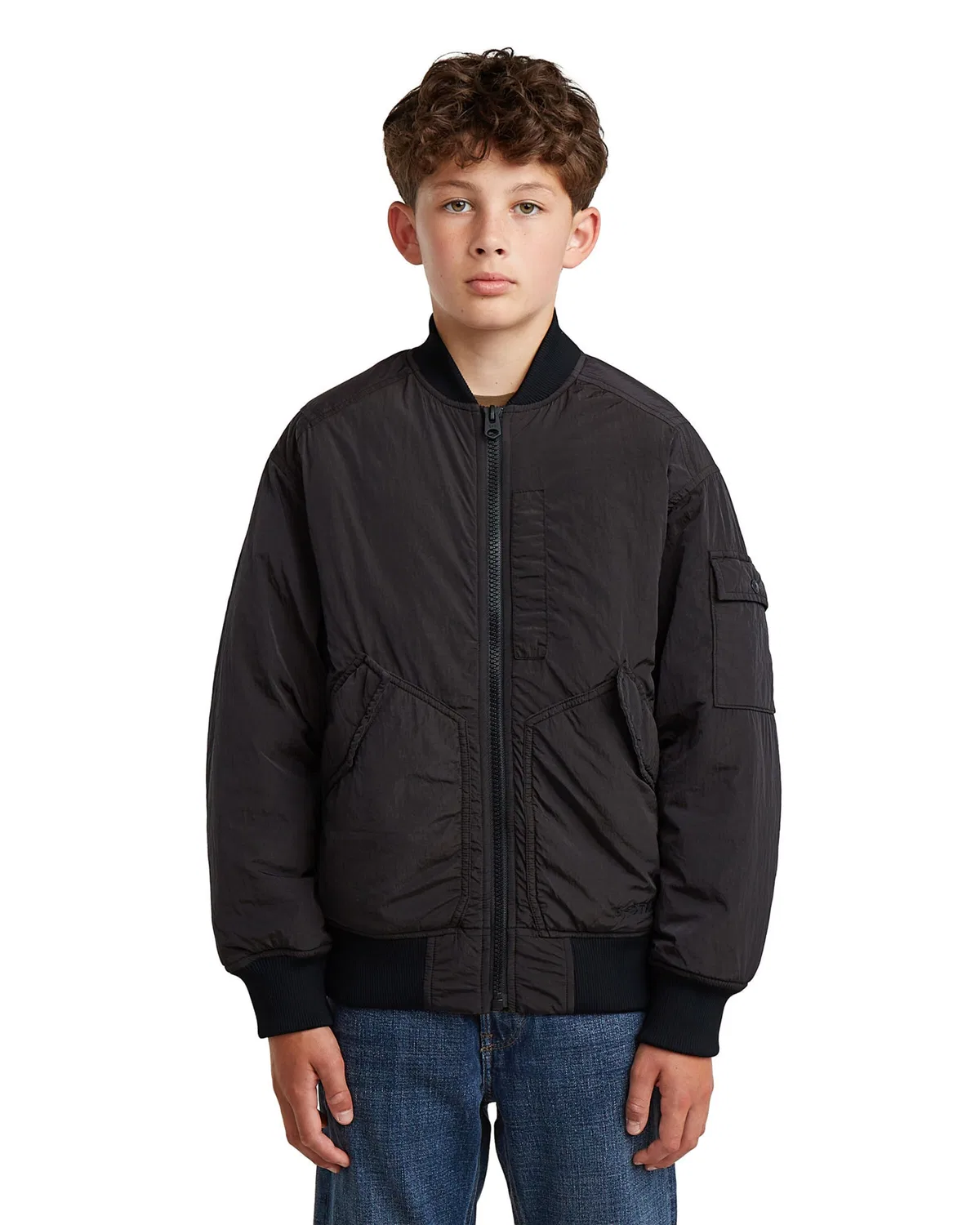 Куртка-бомбер G-Star Between-Season Jacket Boys Bomber Jacket черного цвета — фото 2
