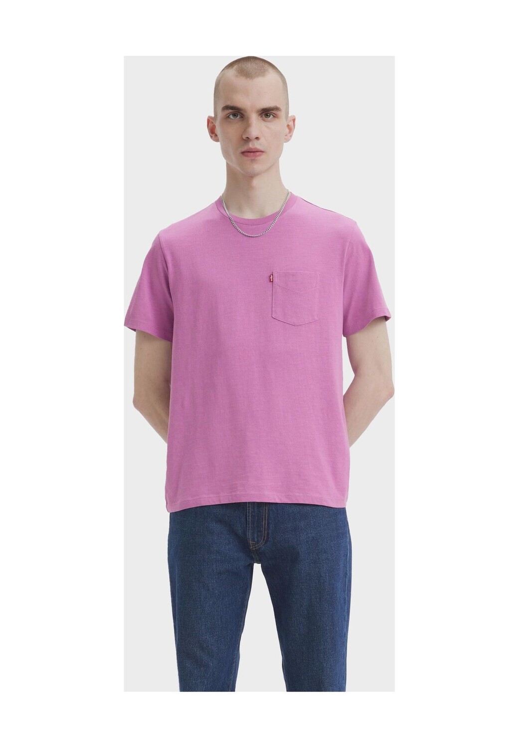 

Футболка с нагрудным карманом, хлопок, мужская Levi's, розовый