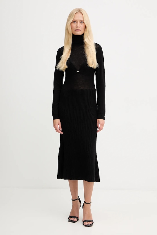 

Платье с шерстью Elisabetta Franchi, черный