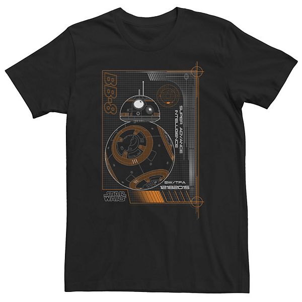 

Футболка Big & tall с портретом BB-8 и схемами Star Wars