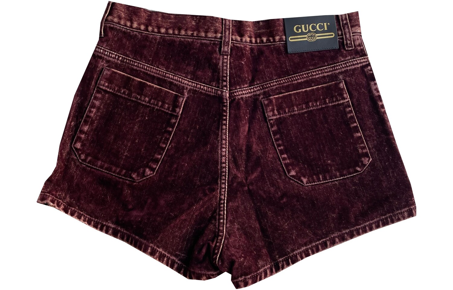 Шорты джинсовые Gucci мужские, красно-коричневый — фото 2