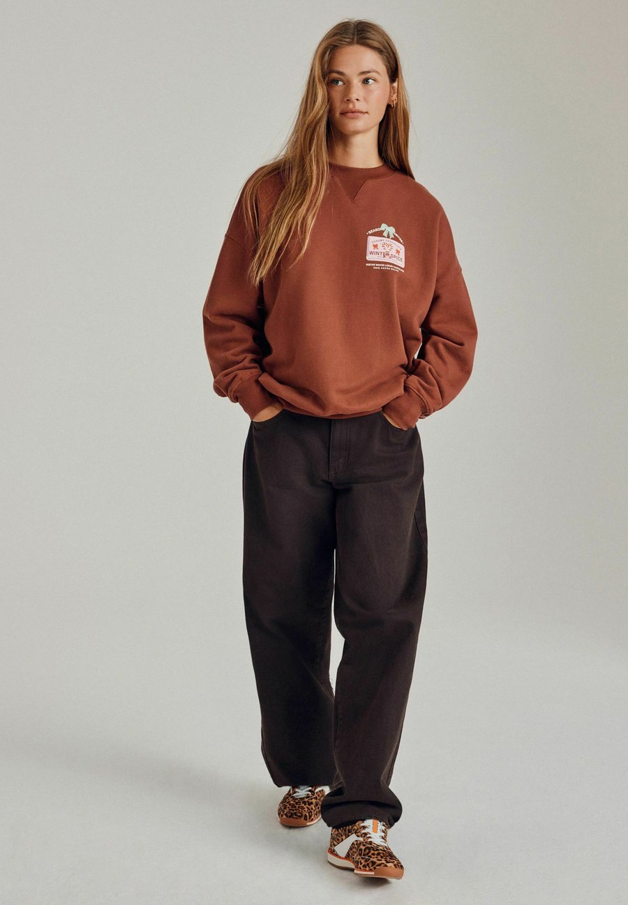 

Толстовка Next GRAPHIC CHRISTMAS SEASONAL LONGSLEEVE CREWNECK, Chocolate Brown/Brown