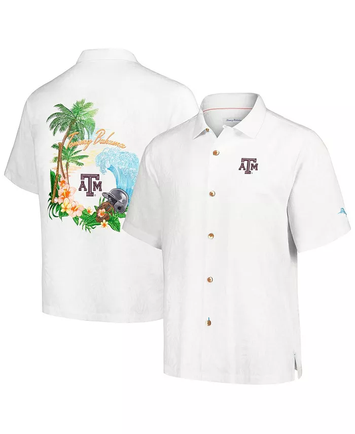 

Мужская белая футболка с пуговицами Texas A&M Aggies Castaway Game Camp Tommy Bahama