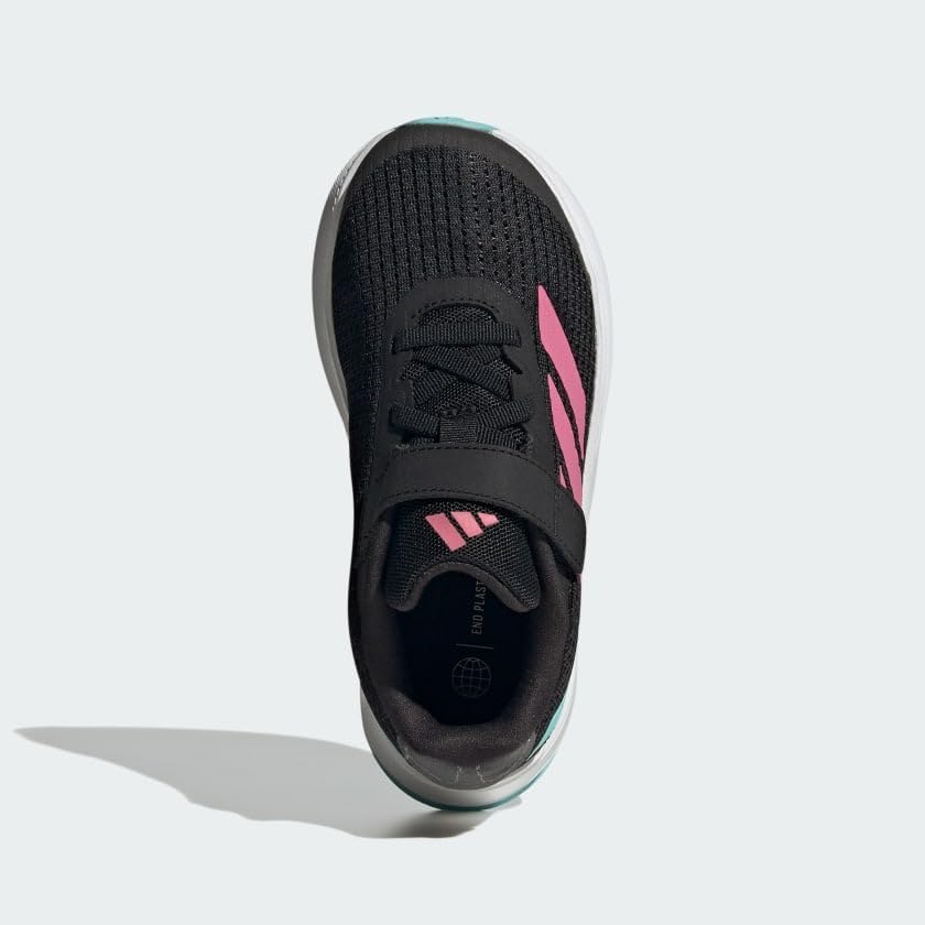 Кроссовки adidas Kids' Duramo SL с эластичными шнурками, белый/черный/розовый — фото 3