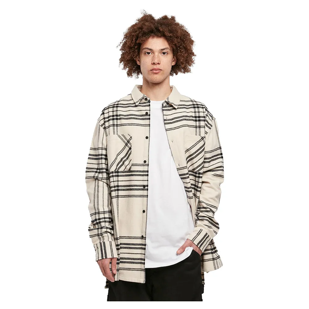 

Рубашка Urban Classics Long Oversized Checked Summit, бежевый