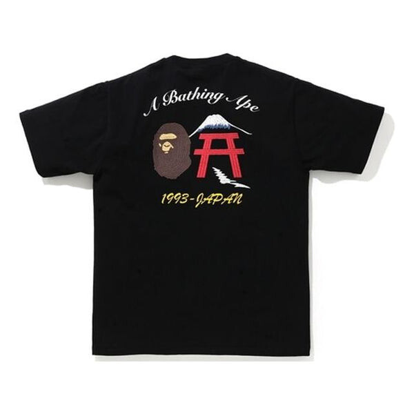 

Футболка BAPE Embroidey Style Japan Culture Ape Head Unisex Black, черный